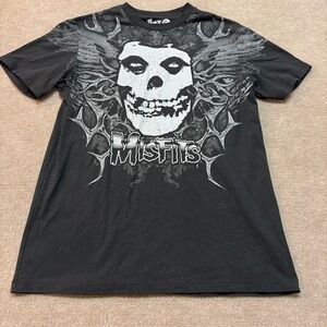 The Misfits Skull Logo Graphic Band Tee Men’s Medium Black Gothic Punk Rock 0323